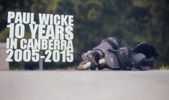 Veteran skater Paul Wicke (36) celebrates 10 years of rollerblading in Canberra